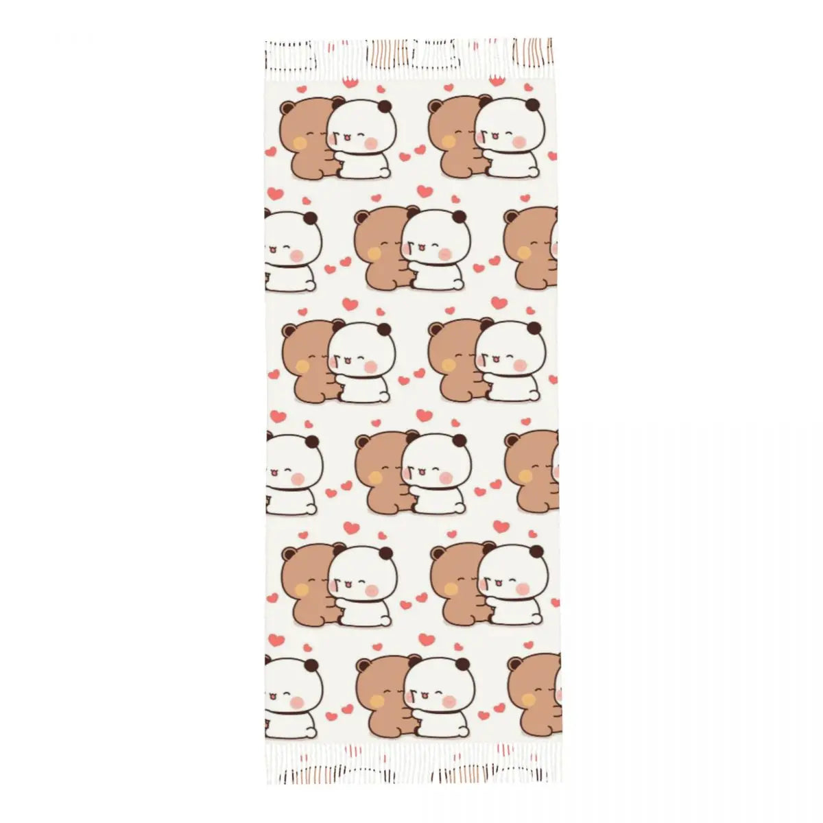 Bubu Dudu Going To Sleep Panda And Bear Scarf Tassel Scarves Women Soft Warm Shawls and Wraps Large Fall Winter Shawl Wrap