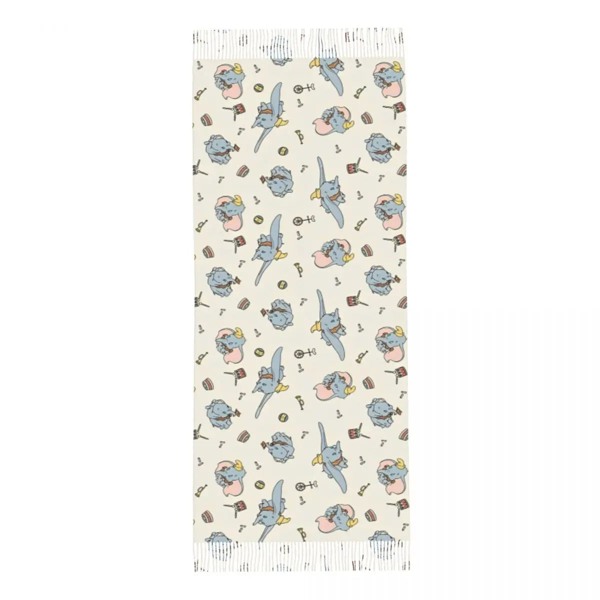 Dumbo Cartoon Cute Elephant Shawls Wraps for Womens Warm Large Soft Scarf Anime Funny Neckerchief Tassel Scarves