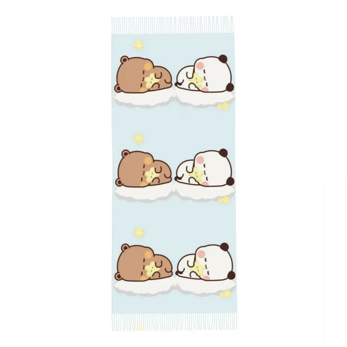 Bubu Dudu Going To Sleep Panda And Bear Scarf Tassel Scarves Women Soft Warm Shawls and Wraps Large Fall Winter Shawl Wrap